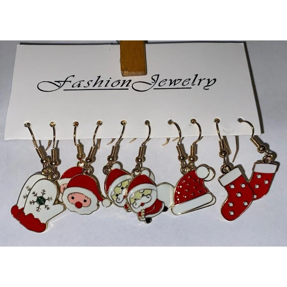 Christmas‎ Jewelry Earrings Santa St Nick Mittens Stocking Stuffer Gift for Her